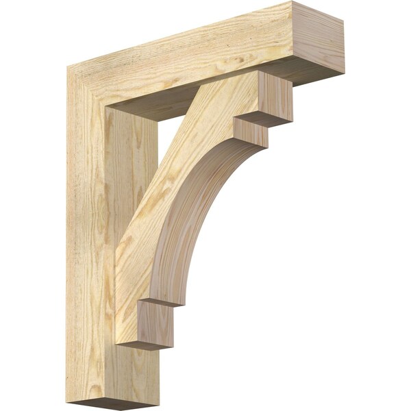 Ekena Millwork Merced Block Rough Sawn Bracket w/ Offset Brace, Douglas Fir, 6"W x 22"D x 26"H BKT0604X22X26MRC05RDF - main